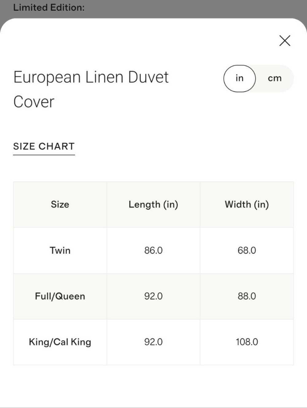 Quince European Linen Duvet Cover Full/Queen - Picture 8 of 8
